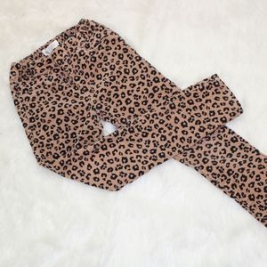 H&M Leopard Print Corduroy Pants